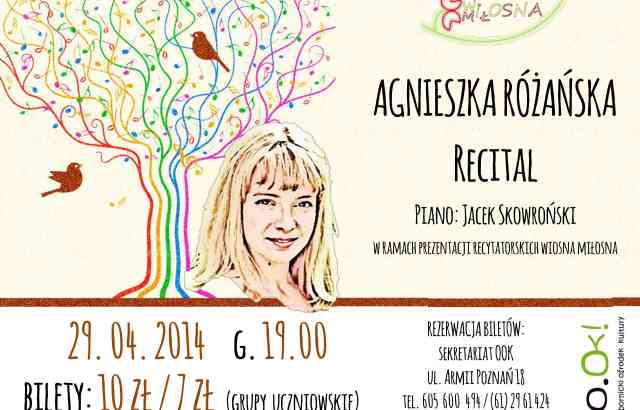 Dziś recital Agnieszki Różańskiej w OOK