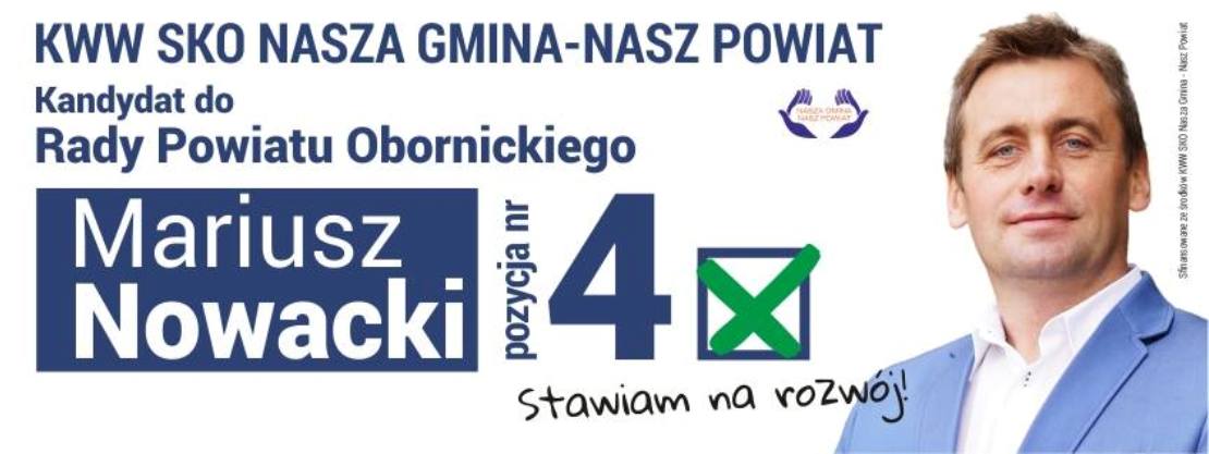 Mariusz Nowacki kandydatem do Rady Powiatu Obornickiego (film)