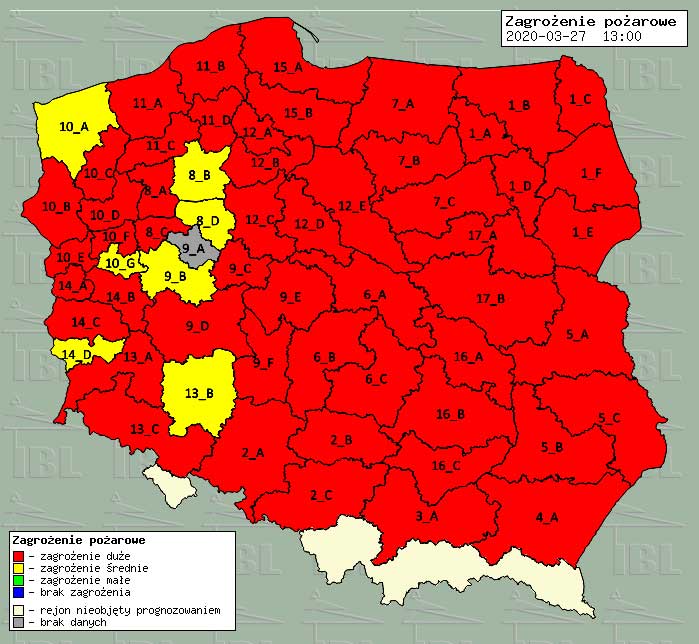 lasy zagrożenie pozarowe